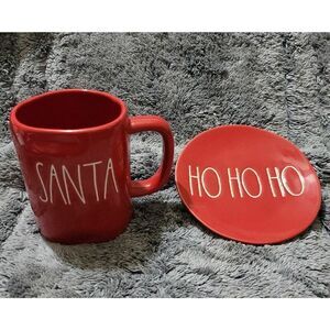 Rae Dunn Santa's Mug and Ho Ho Ho plate